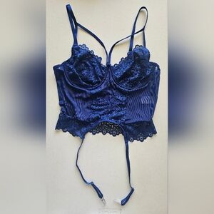 Ladies Blue Lace Bralette Size L by AvidLove